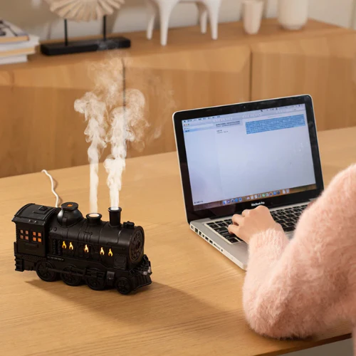 Locomotiva a Vapore Decorativa con Effetto Fumo & Luci LED